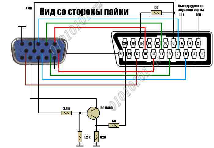 Переходник vga на тюльпаны своими руками схема